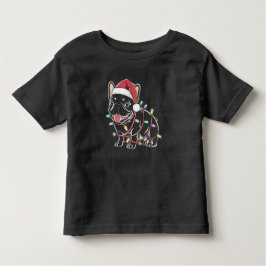 ブルドッグフランスのクリスマス トドラーTシャツ