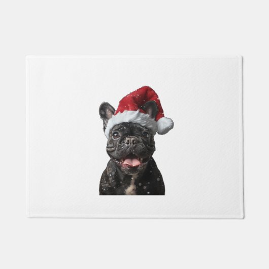 ブルドッグフランスのクリスマス ドアマット (正面)