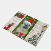 ブルドッグフランスのクリスマス ドアマット (アングル)