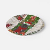 ブルドッグフランスのクリスマス ペーパープレート (アングル)