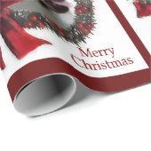 ブルドッグフランスのクリスマス ラッピングペーパー (ロールコーナー)