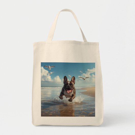 ブルドッグフランスのグリエレガントートートバッグ トートバッグ (正面)