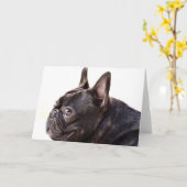 ブルドッグフランスのグリーティングカード カード (黄色い花)