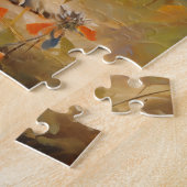 ブルドッグフランスのグレイの子犬の夕日ポートレート ジグソーパズル (側面)