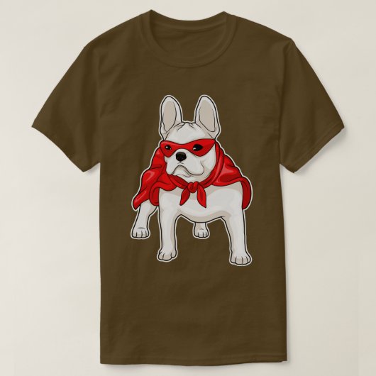 ブルドッグフランスのケープマスク Tシャツ (デザイン正面)