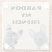 ブルドッグフランスのコースター ガラスコースター (裏面)