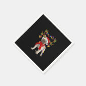 ブルドッグフランスのゴージャスなトナカイのクリスマスツリー スタンダードカクテルナプキン (角)