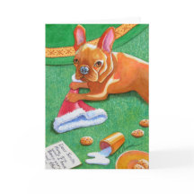 ブルドッグフランスのサンタの帽子