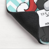 ブルドッグフランスのサンタクロースホリデイ マウスパッド (コーナー)