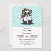 ブルドッグフランスのサンタクロースホリデイ 招待状 (正面)