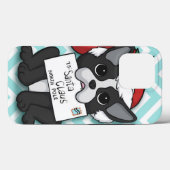 ブルドッグフランスのサンタクロースホリデイ Case-Mate iPhoneケース (裏面 (横))