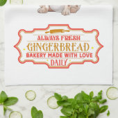 ブルドッグフランスのシェフベーキングジンジャーブレッド キッチンタオル (折り畳み)