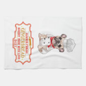 ブルドッグフランスのシェフベーキングジンジャーブレッド キッチンタオル (横)