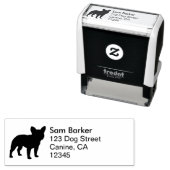 ブルドッグフランスのシルエットドッグブリード差出人住所 セルフインキングスタンプ (インサイチュ)