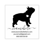 ブルドッグフランスのシルエットパピー ラバースタンプ (インプリント)