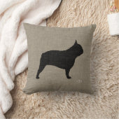ブルドッグフランスのシルエットフレンチキードドッグ装飾品 クッション (ブランケット)