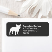 ブルドッグフランスのシルエットフレンチドッグカスタム ラベル (インサイチュ)