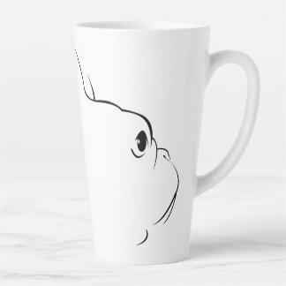 ブルドッグフランスのシルエットラテマグ カフェラテマグ