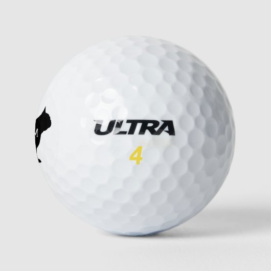 ブルドッグフランスのシルエット名前をカスタムする ゴルフボール (ロゴ)