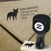 ブルドッグフランスのシルエット差出人住所 ラバースタンプ