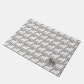 ブルドッグフランスのシルエット模様 |おもしろいフランス ドアマット (アングル)