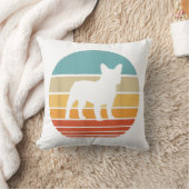 ブルドッグフランスのシルエット60s 70sギフトドッグ愛好家 クッション (ブランケット)