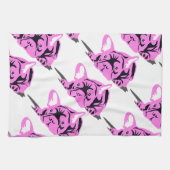 ブルドッグフランスのシルエット キッチンタオル (横)