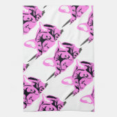 ブルドッグフランスのシルエット キッチンタオル (縦)