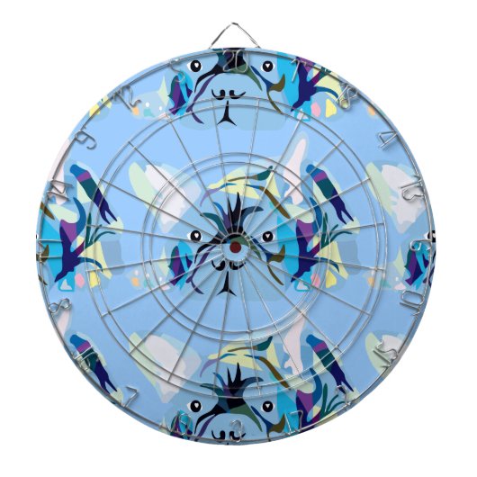 ブルドッグフランスのシルエット ダーツボード (正面)