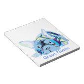 ブルドッグフランスのシルエット ノートパッド (アングル)