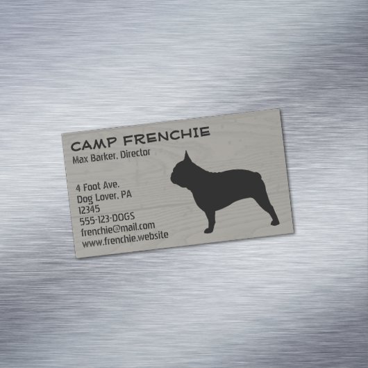 ブルドッグフランスのシルエット |フランス素朴犬 マグネット名刺 (インサイチュ)