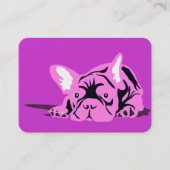 ブルドッグフランスのシルエット 名刺 (正面)