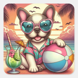 ブルドッグフランスのシール スクエアシール