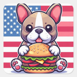 ブルドッグフランスのシール スクエアシール