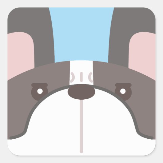 ブルドッグフランスのシール スクエアシール (正面)