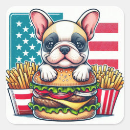 ブルドッグフランスのシール スクエアシール