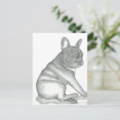 ブルドッグフランスのスケッチのポストカード ポストカード (スタンド正面)