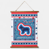 ブルドッグフランスのスターが7月4日に紅白と青を獲得 吊り下げ型タペストリー (正面)