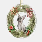 ブルドッグフランスのスターボウリース セラミックオーナメント (左)