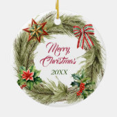 ブルドッグフランスのスターボウリース セラミックオーナメント (裏面)