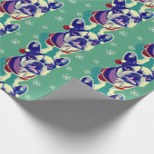 ブルドッグフランスのスノーフレークスクリスマスホリデー ラッピングペーパー (角)