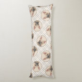 ブルドッグフランスのズ絵を描の子犬にかわいいオリジナルドッグアート ボディピロー (裏面 (縦))