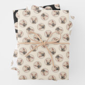 ブルドッグフランスのズ絵を描の子犬にかわいいオリジナルドッグアート ラッピングペーパーシート (インサイチュ)