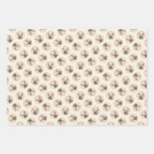 ブルドッグフランスのズ絵を描の子犬にかわいいオリジナルドッグアート ラッピングペーパーシート (正面)