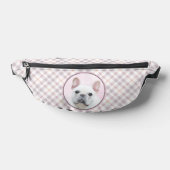 ブルドッグフランスのズ絵を描ホワイトクリームペットドッグアート ファニーパック (レイダウン)