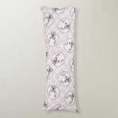 ブルドッグフランスのズ絵を描ホワイトクリームペットドッグアート ボディピロー (正面縦)