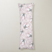 ブルドッグフランスのズ絵を描ホワイトクリームペットドッグアート ボディピロー (裏面 (縦))