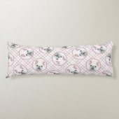 ブルドッグフランスのズ絵を描ホワイトクリームペットドッグアート ボディピロー (正面)