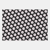 ブルドッグフランスのズ絵を描ホワイトクリームペットドッグアート ラッピングペーパーシート (正面3)