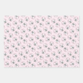 ブルドッグフランスのズ絵を描ホワイトクリームペットドッグアート ラッピングペーパーシート (正面)